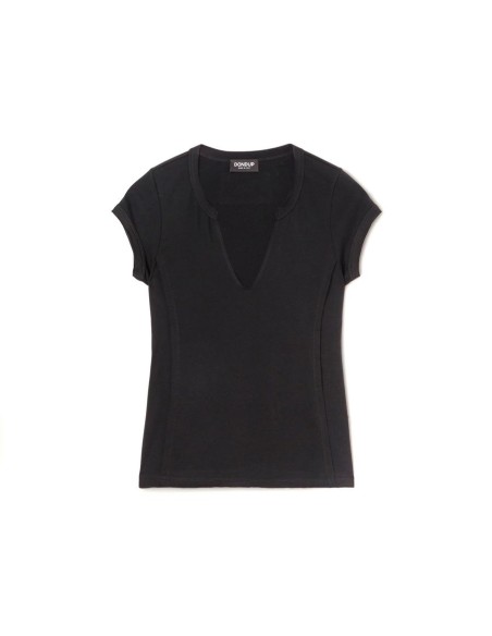 Dondup t-shirt femme noir col V | choixmode.fr