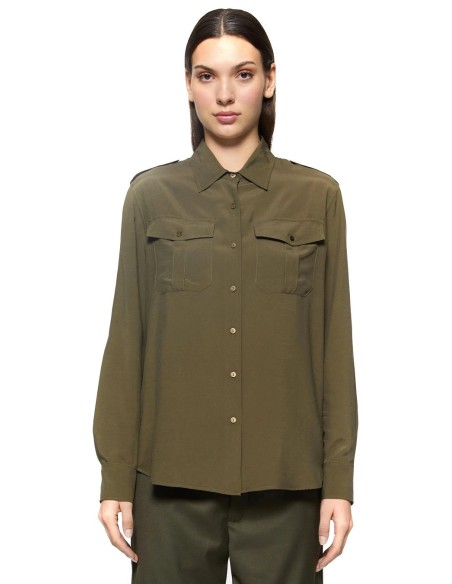 Dondup chemise femme verte en viscose | choixmode.fr
