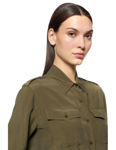 Dondup chemise femme verte en viscose | choixmode.fr