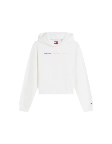 Tommy Hilfiger Jeans sweat femme blanc coton bio | choixmode.fr