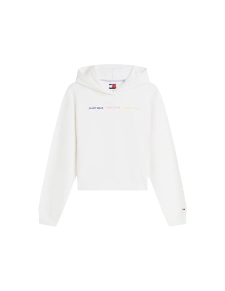 Tommy Hilfiger Jeans sweat femme blanc coton bio | choixmode.fr