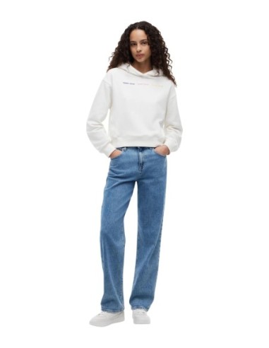 Tommy Hilfiger Jeans sweat femme blanc coton bio | choixmode.fr