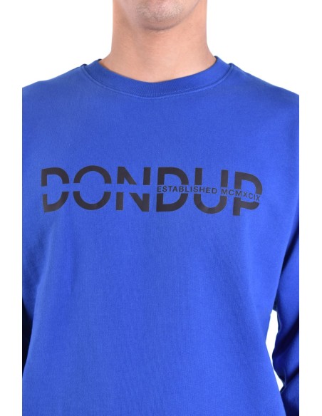 Dondup sweat bleu homme imprimé coton | choixmode.fr