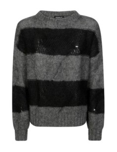 Dondup pull gris rayé femme mohair | choixmode.fr
