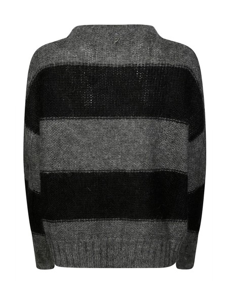 Dondup pull gris rayé femme mohair | choixmode.fr