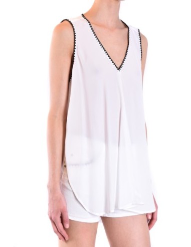 Dondup débardeur blanc femme soie | choixmode.fr