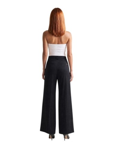 Guess pantalon noir wide leg Bastienne femme | choixmode.fr