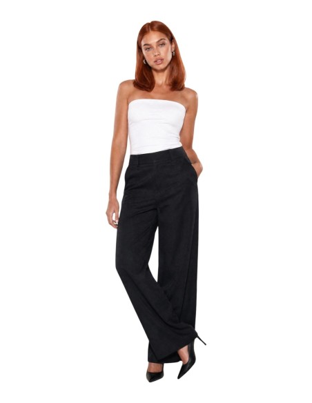 Guess pantalon noir wide leg Bastienne femme | choixmode.fr