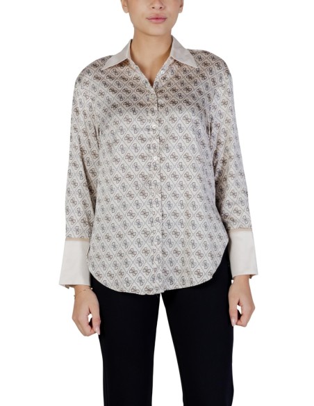 Guess chemise beige imprimée femme Alexandra | choixmode.fr