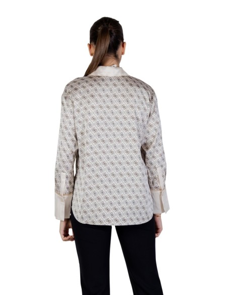 Guess chemise beige imprimée femme Alexandra | choixmode.fr