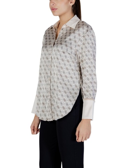 Guess chemise beige imprimée femme Alexandra | choixmode.fr
