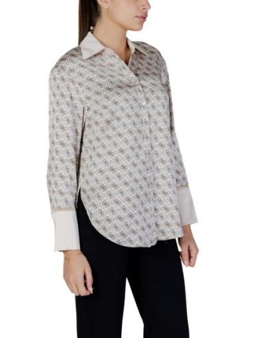Guess chemise beige imprimée femme Alexandra | choixmode.fr