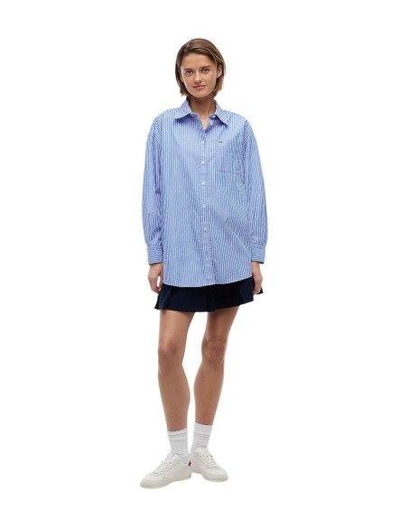 Tommy Hilfiger Jeans chemise rayée bleue femme | choixmode.fr