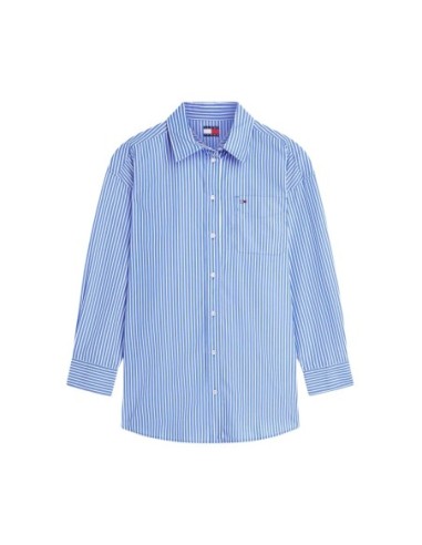 Tommy Hilfiger Jeans chemise rayée bleue femme | choixmode.fr