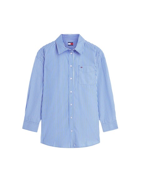 Tommy Hilfiger Jeans chemise rayée bleue femme | choixmode.fr