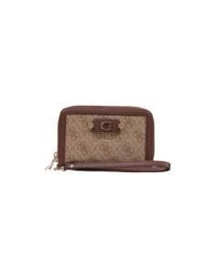 Guess portefeuille marron Coleen zippé femme | choixmode.fr