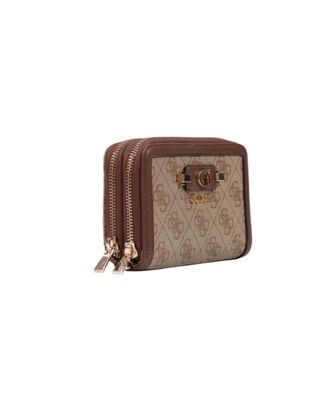 Guess portefeuille marron Coleen zippé femme | choixmode.fr
