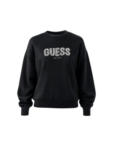 Guess sweat noir femme logo Madeline | choixmode.fr