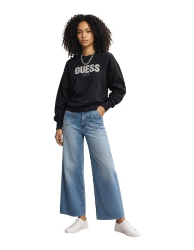 Guess sweat noir femme logo Madeline | choixmode.fr