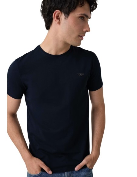 Guess t-shirt bleu homme coton stretch | choixmode.fr