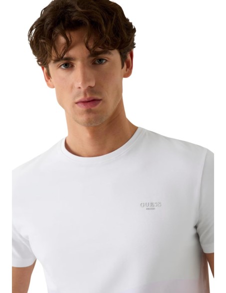Guess t-shirt blanc homme coton stretch | choixmode.fr