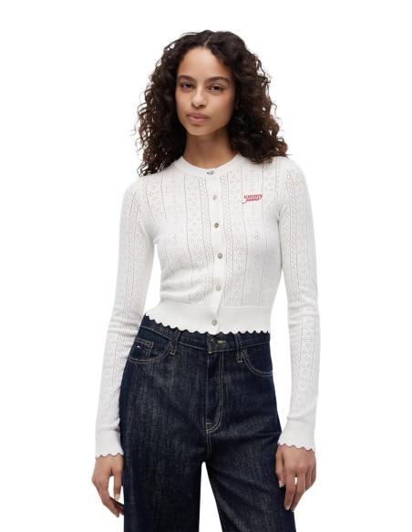 Tommy Hilfiger Jeans cardigan blanc femme | choixmode.fr