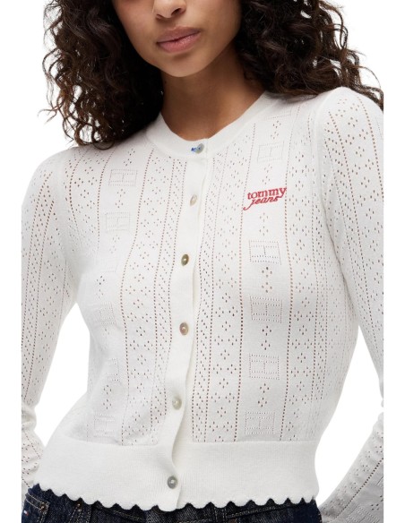 Tommy Hilfiger Jeans cardigan blanc femme | choixmode.fr