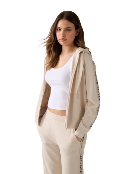 Guess sweat zippé beige femme | choixmode.fr