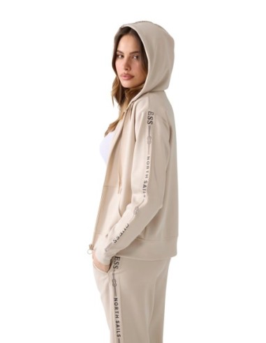 Guess sweat zippé beige femme | choixmode.fr
