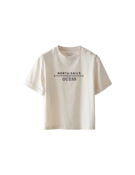 Guess t-shirt blanc femme logo | choixmode.fr