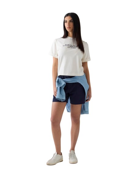 Guess t-shirt blanc femme logo | choixmode.fr
