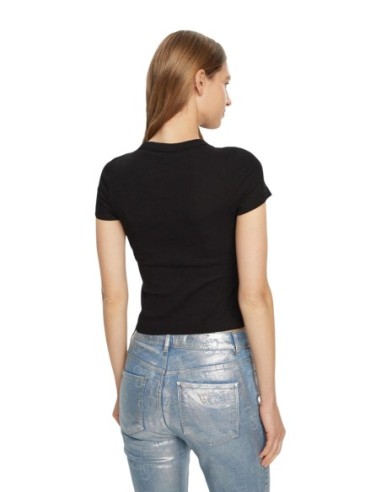 Guess t-shirt noir femme logo imprimé | choixmode.fr