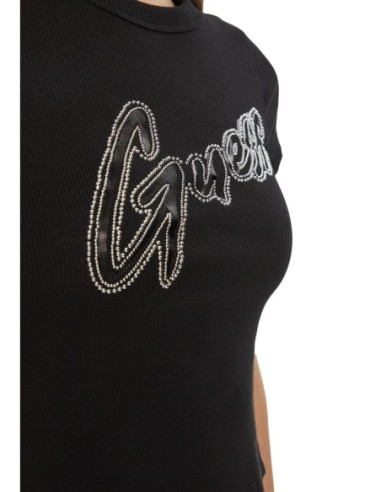 Guess t-shirt noir femme logo imprimé | choixmode.fr
