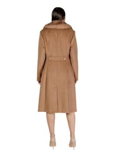Guess manteau beige femme col fourrure | choixmode.fr