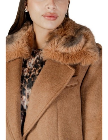 Guess manteau beige femme col fourrure | choixmode.fr