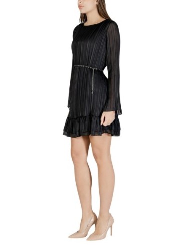 Guess robe noire femme plissée élégante | choixmode.fr