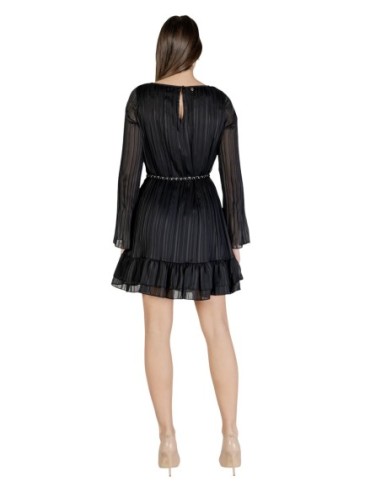 Guess robe noire femme plissée élégante | choixmode.fr