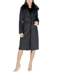 Guess manteau gris femme col fourrure | choixmode.fr