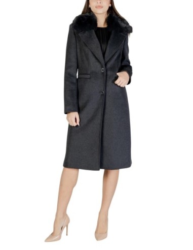 Guess manteau gris femme col fourrure | choixmode.fr