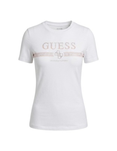 Guess t-shirt blanc femme imprimé  | choixmode.fr