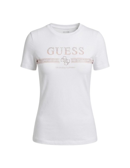 Guess t-shirt blanc femme imprimé  | choixmode.fr