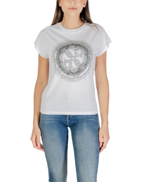 Guess t-shirt blanc femme imprimé coton | choixmode.fr