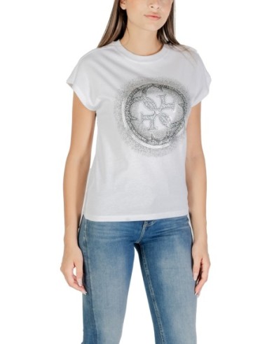 Guess t-shirt blanc femme imprimé coton | choixmode.fr