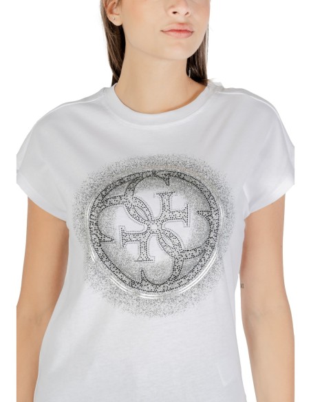 Guess t-shirt blanc femme imprimé coton | choixmode.fr