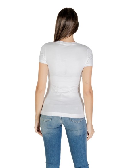 Guess t-shirt blanc femme imprimé moderne | choixmode.fr
