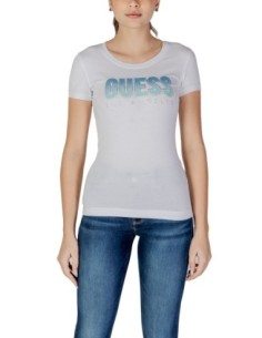 Guess t-shirt blanc femme imprimé strass | choixmode.fr