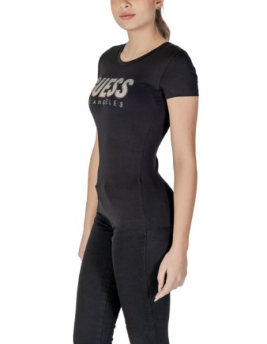Guess t-shirt noir femme imprimé strass | choixmode.fr