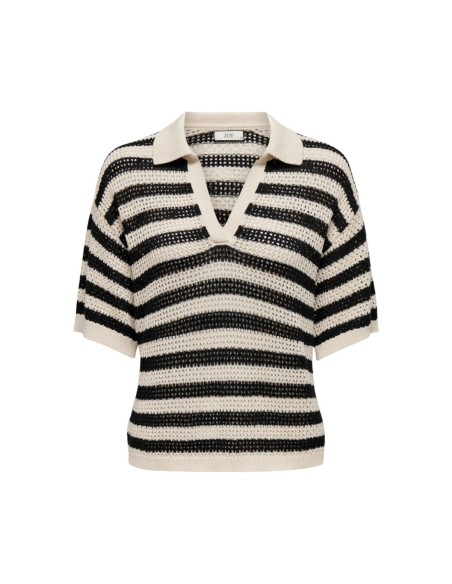 Jacqueline De Yong Pull Polo Femme Noir Rayé| choixmode.fr