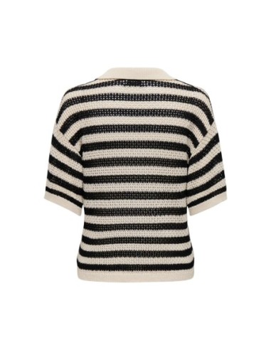 Jacqueline De Yong Pull Polo Femme Noir Rayé| choixmode.fr