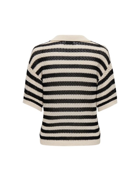 Jacqueline De Yong Pull Polo Femme Noir Rayé| choixmode.fr